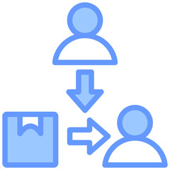 Third Party Logistics Lineal Blue Icon