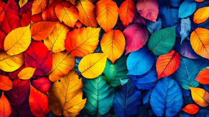 Colorful autumn leaves gradient background