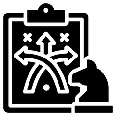 Strategic Direction Solid Black Icon