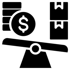 Economic Instability Solid Black Icon