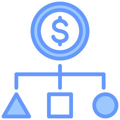 Cost Structure Lineal Blue Icon