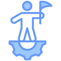 Leadership Lineal Blue Icon