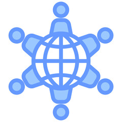 Organizational Culture Lineal Blue Icon