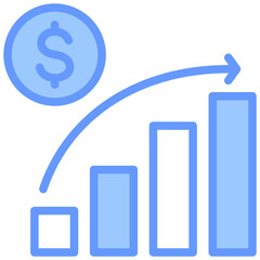 Market Trend Lineal Blue Icon