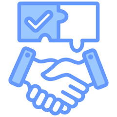 Strategic Partnership Lineal Blue Icon