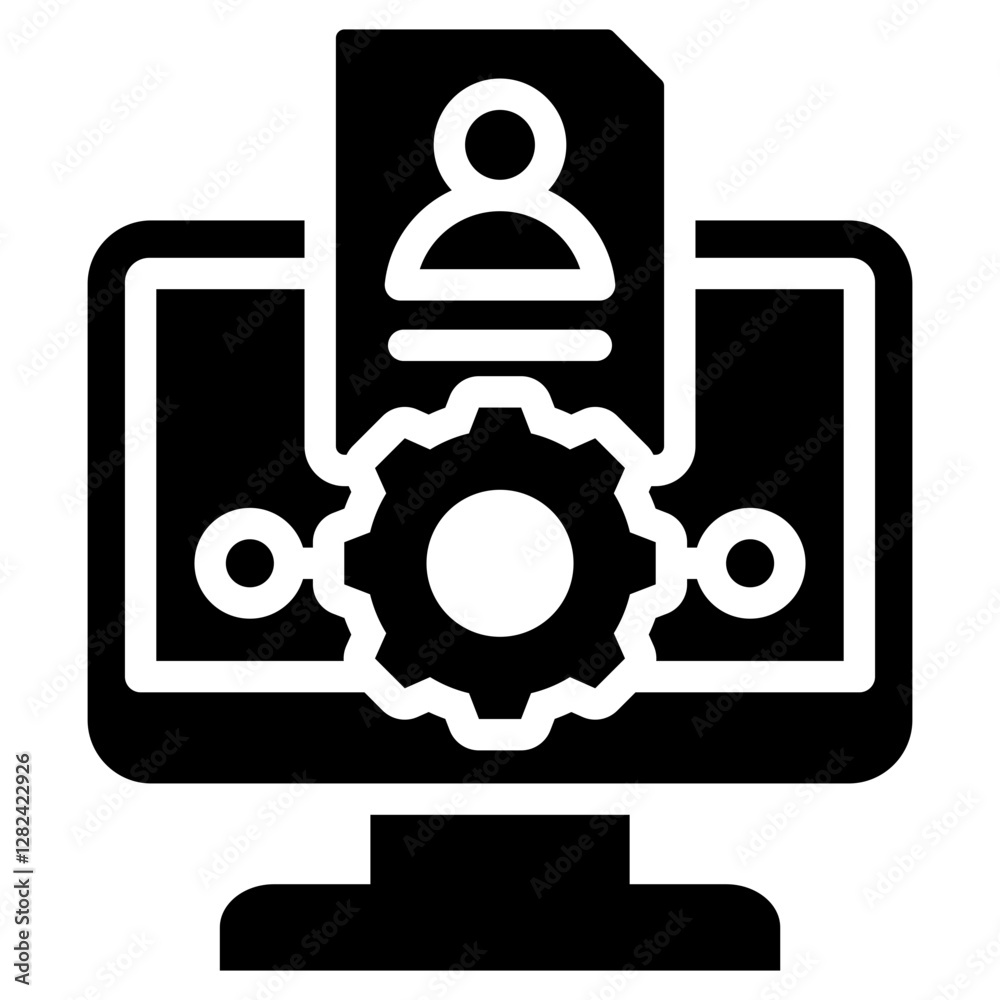 Poster applicant tracking system solid black icon
