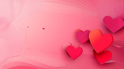 Pink Background with Multiple Red Hearts Design