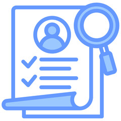 Resume Review Lineal Blue Icon