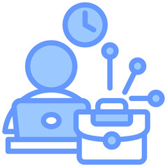 Fototapeta premium Flexible Hiring Model Lineal Blue Icon