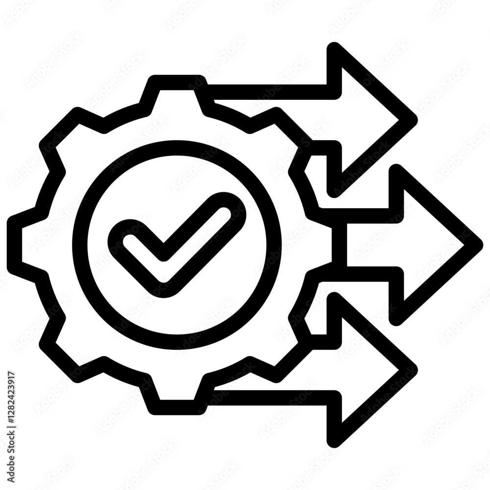 Poster process optimization outline icon