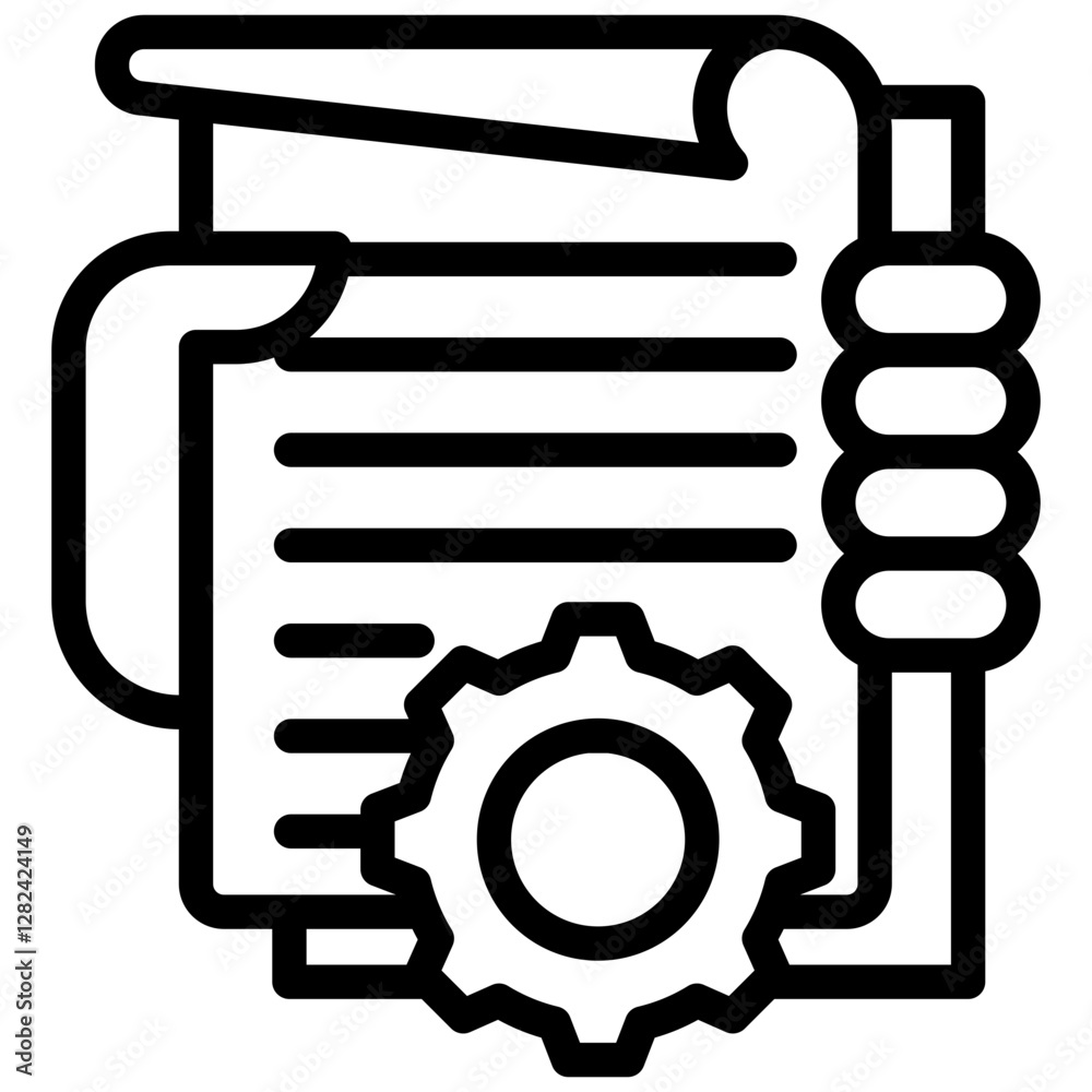Poster document control outline icon
