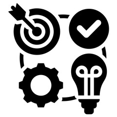 Deming Cycle Solid Black Icon