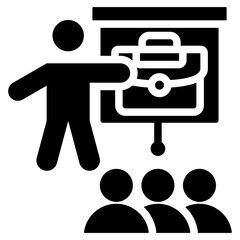 Employee Training Program Solid Black Icon