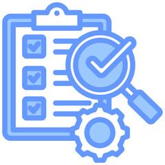 Inspection Testing Lineal Blue Icon