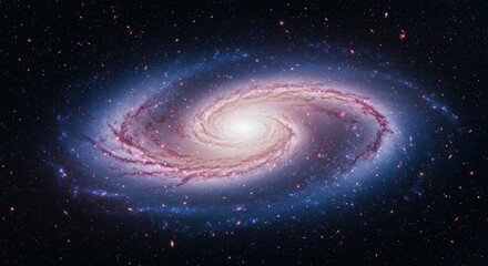 Fototapeta premium Majestic spiral galaxy illuminated by cosmic energy and stars.