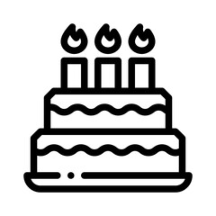 birthday line icon