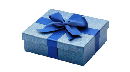 beautifully wrapped blue gift box adorned with a matching bow. symbolizing celebration and generosity it evokes feelings of anticipation and joy. often associated with special occasions like birthdays