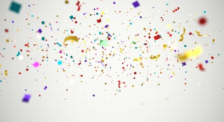 Dynamic confetti celebration fills vibrant background with energy.