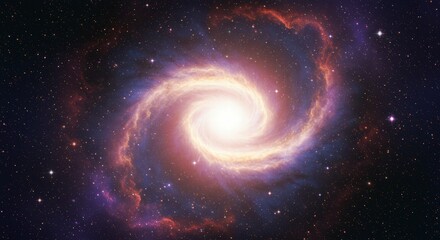 Vibrant spiral galaxy with luminous core in deep space.