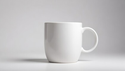 Fototapeta premium A Simple White Mug on a White Background