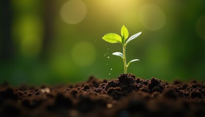 New Life Emerging: A Seedling's Journey in Nature's Embrace