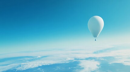 Obraz premium High-altitude weather balloon explores Venus, showcasing futuristic planetary probe technology and space exploration advancements. 