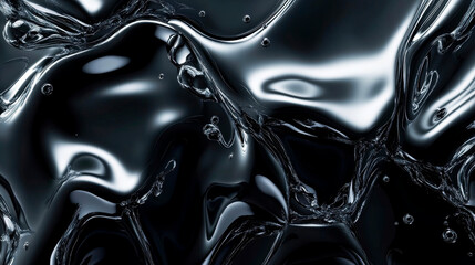 Liquid Silver Drips on Dark Gradient