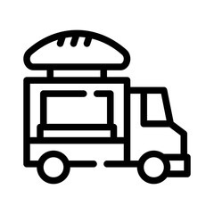 bakery truck line icon