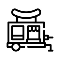 BBQ truck line icon
