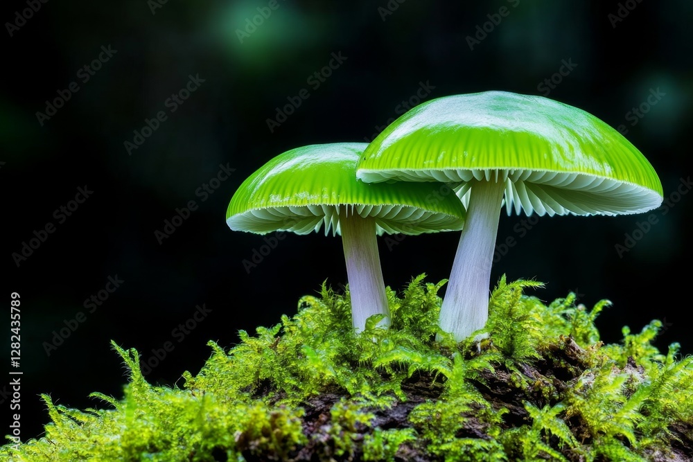 Poster macro sajor-caju mushroom plants using idea design texture pattern concept natural or wallpaper, bea