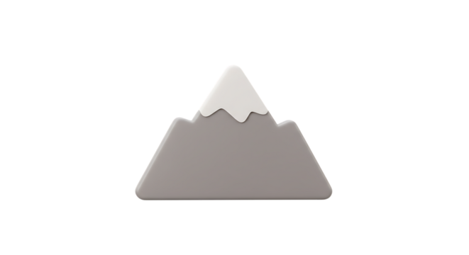 Simple Mountain Illustration with Snow Peak