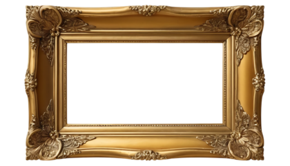 Square gold vintage frame art png