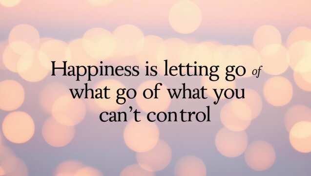 Happiness is letting go, A flat illustration conveying the theme of happiness through acceptance and control.