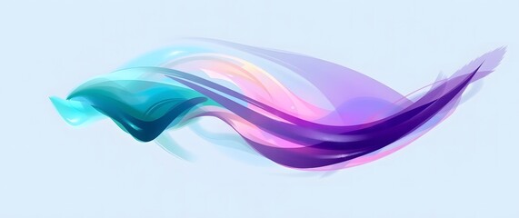 An abstract digital painting of a translucent form, rendered in layered translucent colors of teal, aqua, and violet, using dynamic brushstrokes to suggest movement and ener.