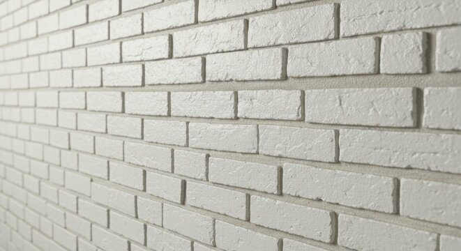 Close-up view of a white brick wall with textured surface.