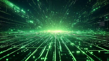 Fototapeta premium A Futuristic Technological Data Visualization in Green Tones