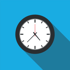 Simple wall clock icon. Time symbol. Round clock graphic. Digital timepiece. Flat style vector illustartion