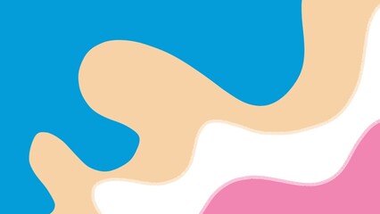 Modern abstract background featuring fluid organic shapes in blue, beige, white, and pink. Perfect for design, branding, and digital art projects.

