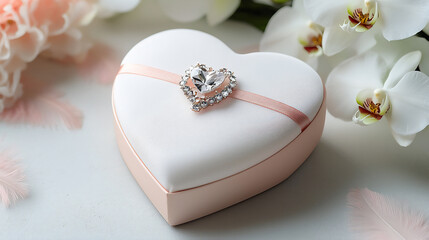  heart gift box with crystal brooch