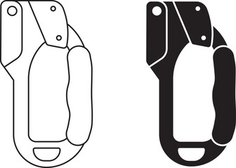 outline silhouette Ascender climbing icon set