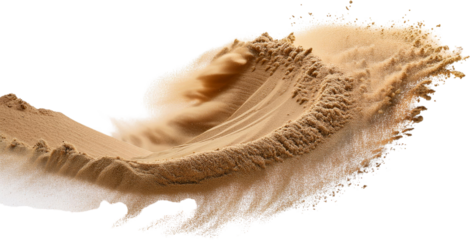 Dynamic desert sand dune whimsical texture abstract brown sand wave isolated transparent background