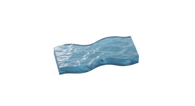 Animated Water Wave Section Showing Dynamic Surface and Refraction
