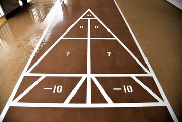 Shuffleboard court in the rain