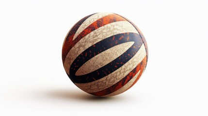 Fototapeta premium Ultra-modern rugby ball, ergonomic grip texture, high-detail rendering with slight shadows on white background.