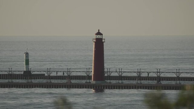 Lake Michigan LightHouse 4k 120p