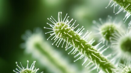 Measles virus with barrier gaps, soft cellular background, symbolizing health crisis challenges.
