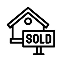 sold home line icon