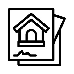 real estate contract line icon