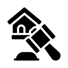 home auction glyph icon