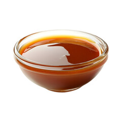 Whiskey Caramel Sauce in a Bowl Isolated on Transparent Background